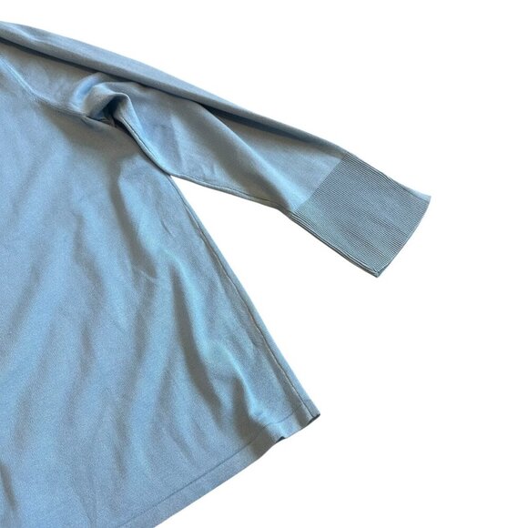 Chico's Pullover Sweater Crew Neck Button Sleeves Songbird Blue Size 4 XL NWT - Picture 7 of 9